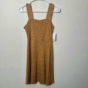 NWT SO Light Brown Cheetah Print Square Fit & Flare Dress, Size XS 🐆